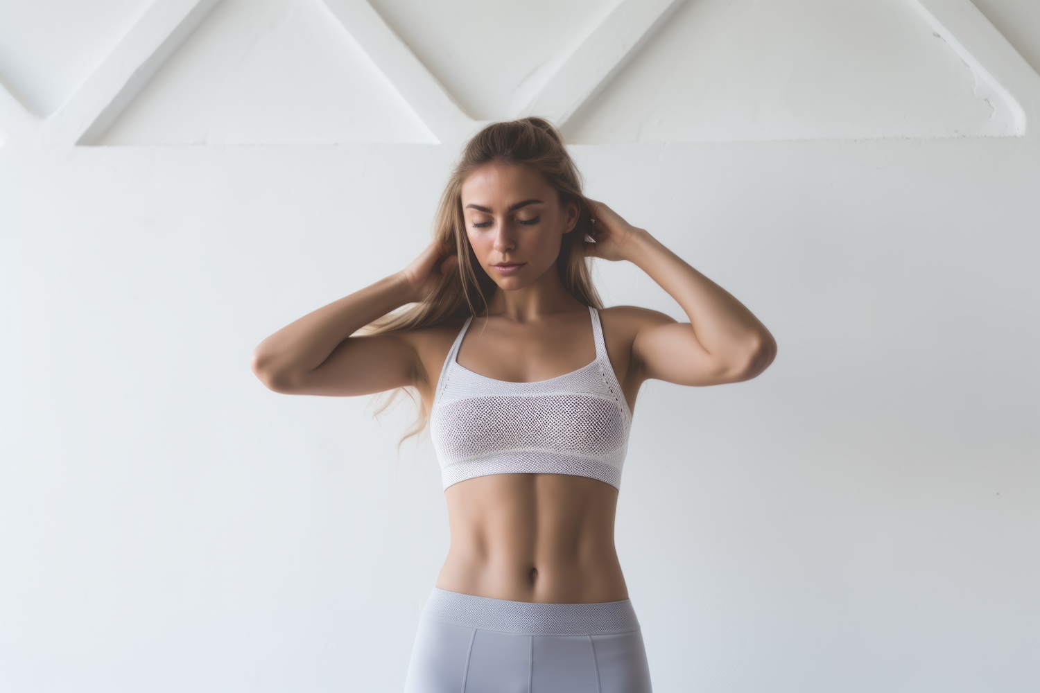 mujer-joven-ropa-deportiva-estirandose-contra-pared-blanca